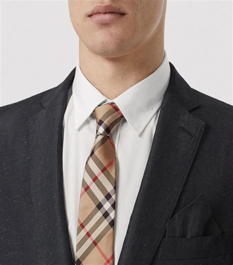 burberry modern cut check cashmere silk tie|Check Silk Tie in Midnight .